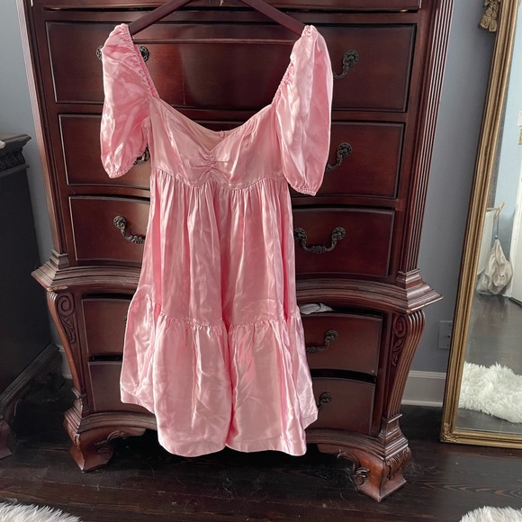 Selkie:Madonna Dress in Pink Satin - old sizing runs small! S (XS) - Picture 2 of 10